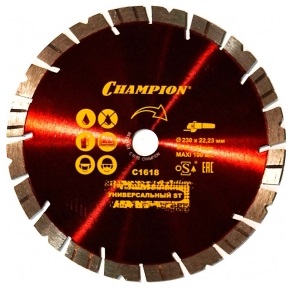 Диск алмазный CHAMPION УНИВЕРСАЛЬНЫЙ ST 230*22.2*12 Fast Gripper C1618
