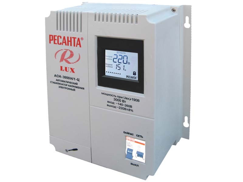 Стабилизатор напряжения РЕСАНТА LUX АСН-3000Н/1-Ц