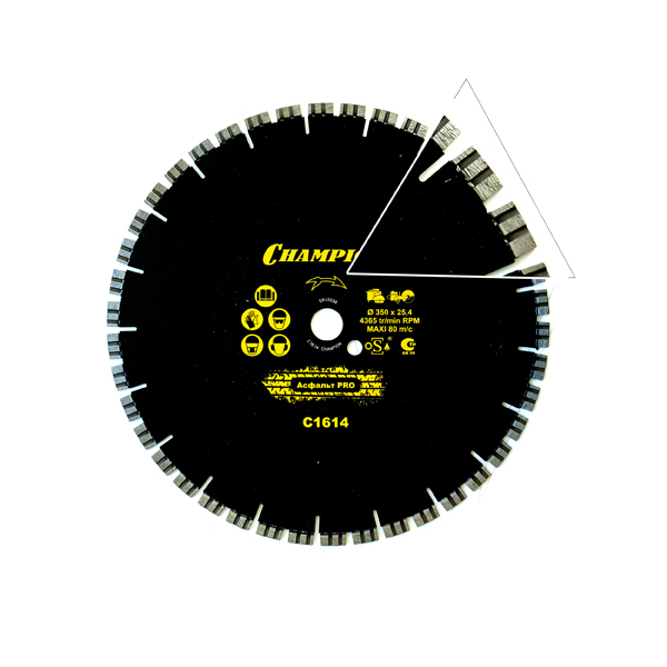 Диск алмазный CHAMPION АСФАЛЬТ PRO 350*25.4*10 C1614
