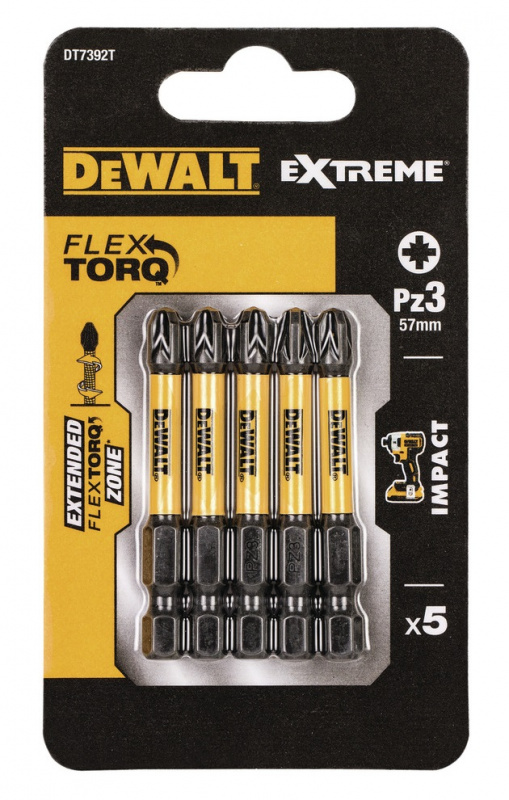 Бита DeWALT IMPACT Torsion PZ3 50мм 5шт DT7392T