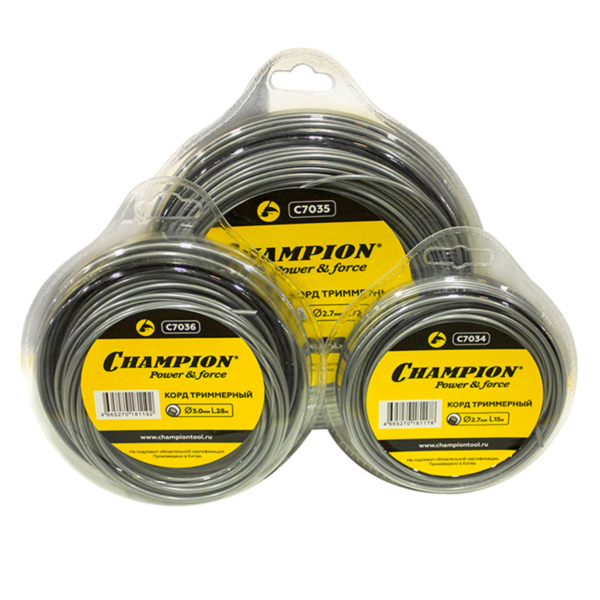 Корд триммерный CHAMPION Aluminium 3.0мм*28м круглый C7036