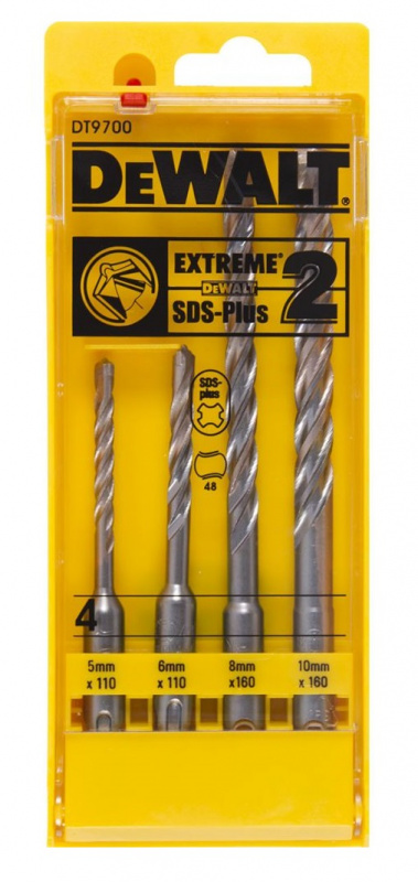 Набор буров SDS-plus DeWALT EXTREME2 5/6*110 8/10*160 4шт DT9700