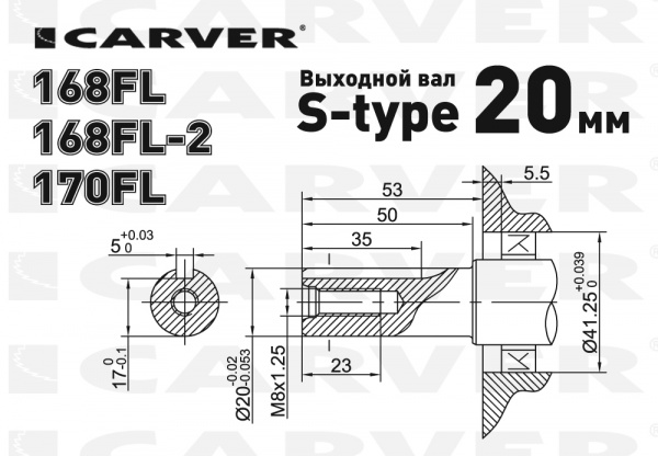 Двигатель бензиновый 4Т CARVER 170FL