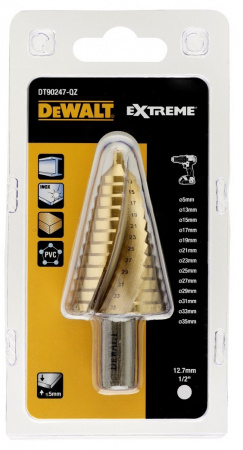 Сверло ступенчатое DeWALT EXTREME 5-35мм DT90247