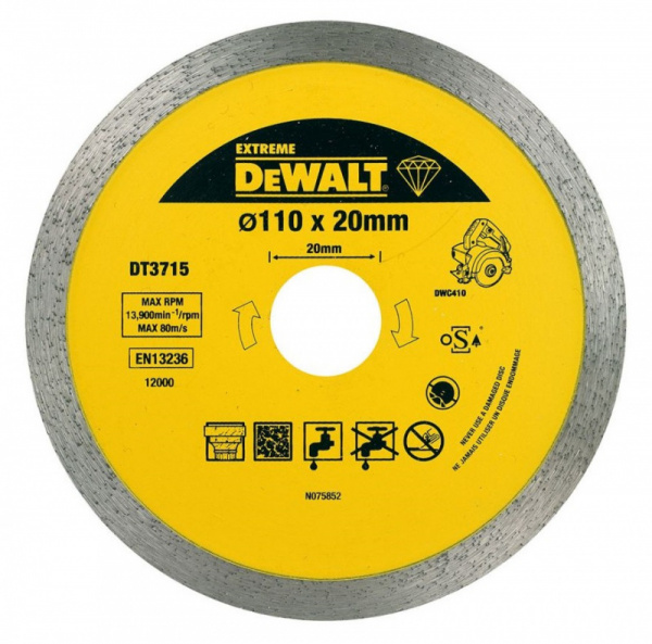 Диск алмазный DeWALT 110*20 керамика DT3715