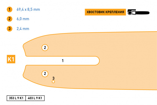 Шина пильная REZER STANDARD 403 L 9 K1