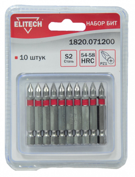 Бита ELITECH PZ1 50мм 10шт 820.071200