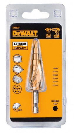 Сверло ступенчатое DeWALT EXTREME IMPACT 6-18мм DT5027