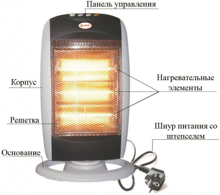 Обогреватель галогеновый Умница ОГ-1200Вт