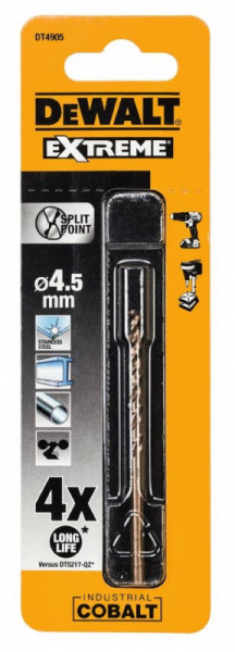 Сверло по металлу DeWALT EXTREME COBALT 4.5*47*80 DT4905