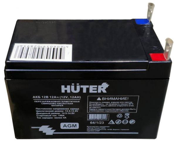 Батарея аккумуляторная HUTER 12В 12Ач