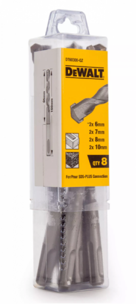 Набор буров SDS-plus DeWALT INDUSTRIAL 6/7/8/10/160 8шт DT60300