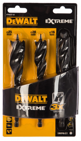 Набор сверл по дереву DeWALT EXTREME IMPACT 152мм 3шт DT90237